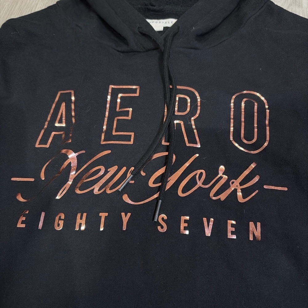 Aeropostale Black Hoodie Graphic 1479 - Picture 2 of 3